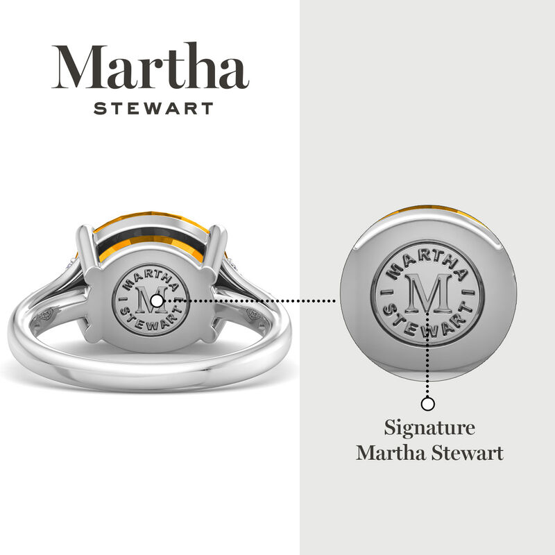 Martha Stewart 4 1/2ctw. Oval Citrine & Lab Grown Diamond Ring In Sterling Silver image number null